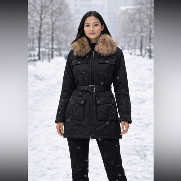 Salvage Jackets & Blazers - Vintage Savage Real Marmot Fur Removable Collar Jacket size M (46).